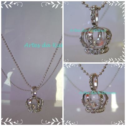 Colar coroa prateada